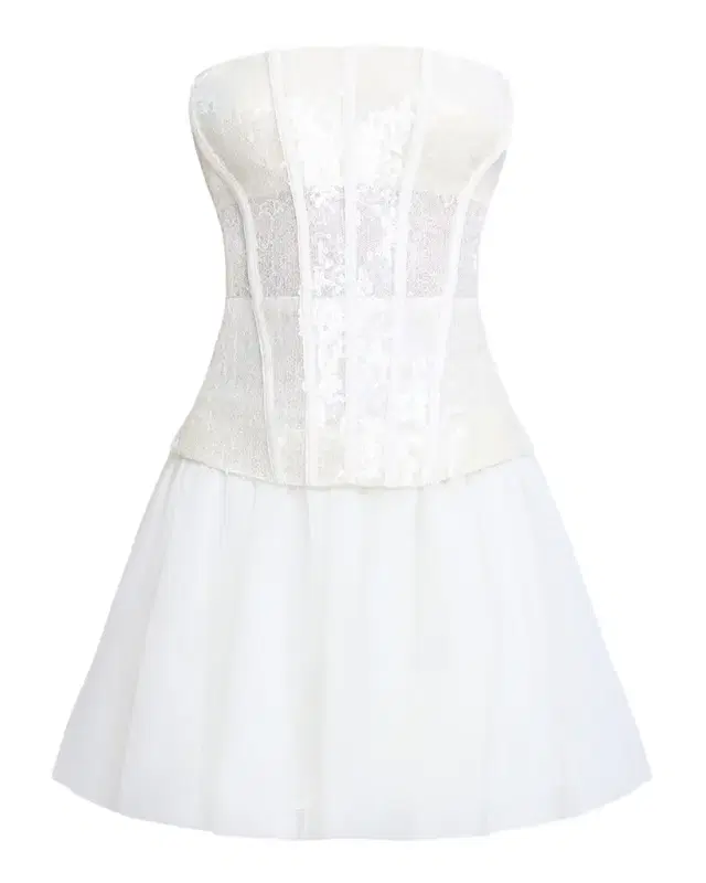 BCBGMAXAZRIA Strapless Tulle & Sequin Lace Corset Mini Dress
