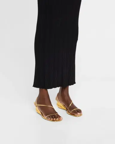 Simkhai Bridget Metallic Wedge Strappy Sandals | Thumbnail 2 Simkhai Bridget Metallic Wedge Strappy Sandals | Thumbnail 2