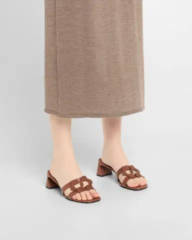 SIMKHAI Leather Monogram Mule Sandals | Thumbnail 2