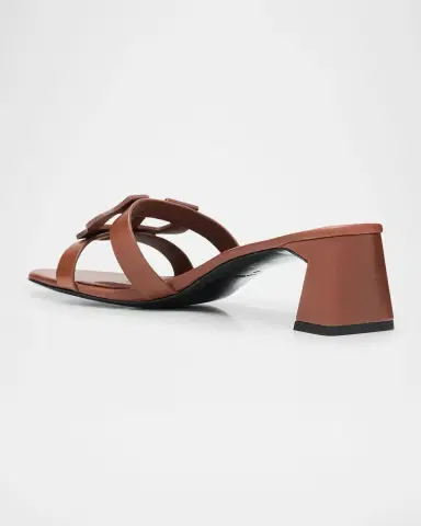 SIMKHAI Leather Monogram Mule Sandals | Thumbnail 4