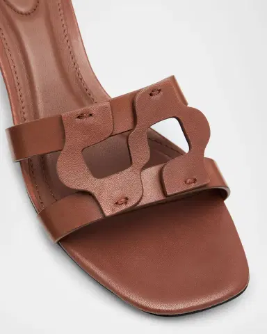 SIMKHAI Leather Monogram Mule Sandals | Thumbnail 5