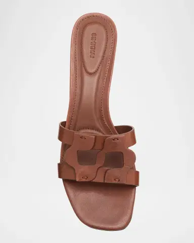 SIMKHAI Leather Monogram Mule Sandals | Thumbnail 6