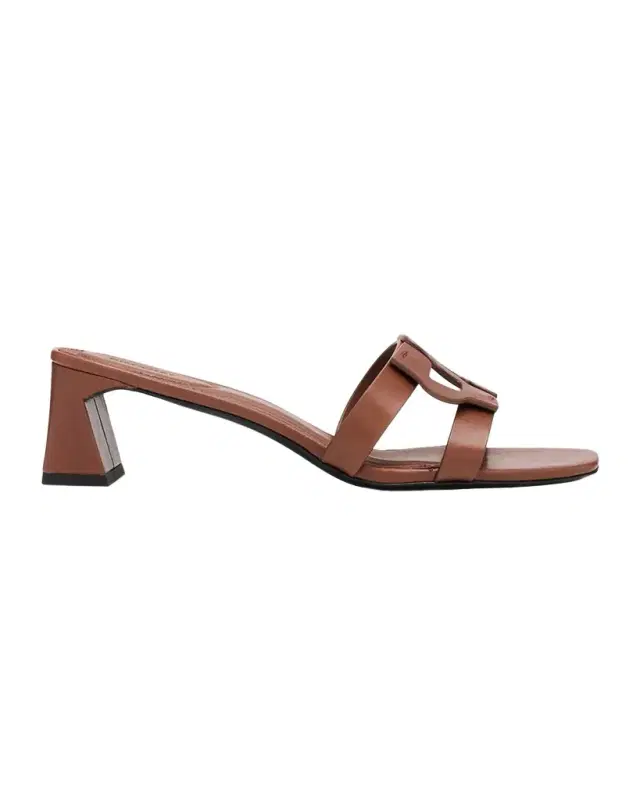 SIMKHAI Leather Monogram Mule Sandals