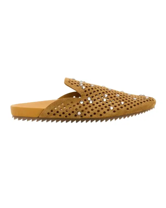 PEDRO GARCIA Braidy Crystal-Embellished Suede Clogs