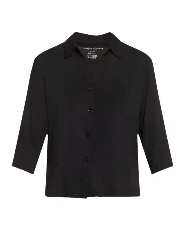 Majestic Filatures Soft Touch Semi-Relaxed Button-Front Shirt