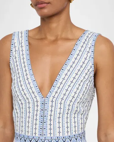 Emporio Sirenuse Nellie Astragal Embroidered Sleeveless Maxi Dress | Thumbnail 5 Emporio Sirenuse Nellie Astragal Embroidered Sleeveless Maxi Dress | Thumbnail 5