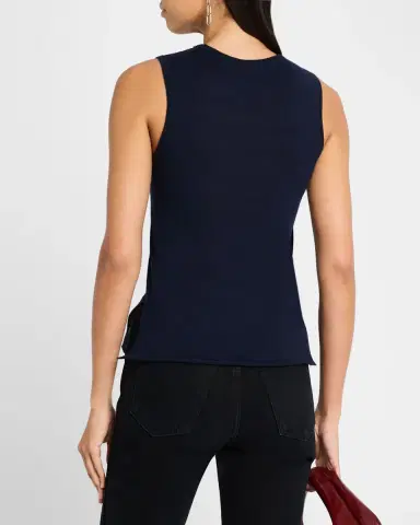 MAJESTIC FILATURES Machine-Washable Cashmere Sleeveless Sweater | Thumbnail 3