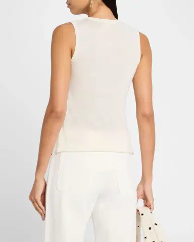 MAJESTIC FILATURES Machine-Washable Cashmere Sleeveless Sweater | Thumbnail 3