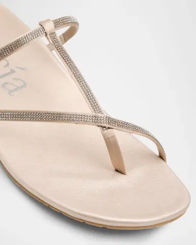 PEDRO GARCIA Belisa Crystal-Embellished Flat Thong Sandals | Thumbnail 5