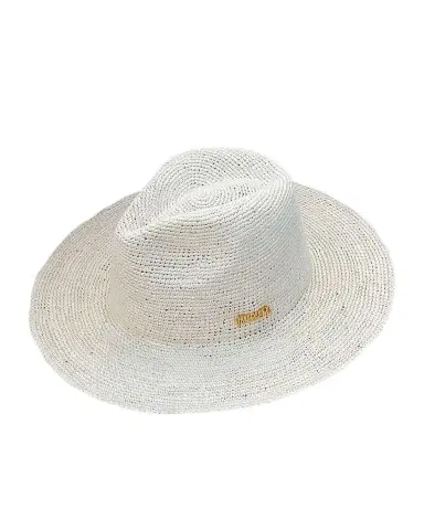 VAN PALMA Milo Gold Plated Logo-Print Straw Hat | Thumbnail 1