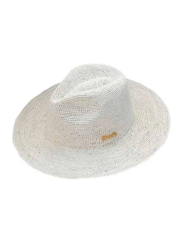 Van Palma Milo Gold Plated Logo-Print Straw Hat