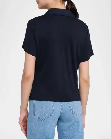 Veronica Beard Kearney Short-Sleeve Polo Tee | Thumbnail 3 Veronica Beard Kearney Short-Sleeve Polo Tee | Thumbnail 3