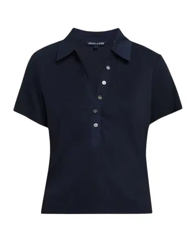 Veronica Beard Kearney Short-Sleeve Polo Tee | Thumbnail 1 Veronica Beard Kearney Short-Sleeve Polo Tee | Thumbnail 1