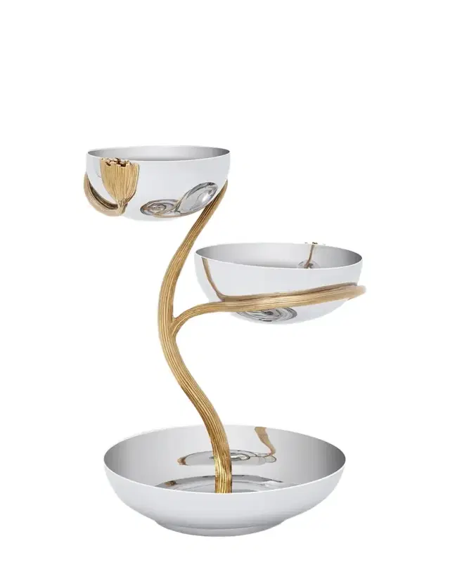 L 'Objet Deco Leaves Medium 3-Tier Server