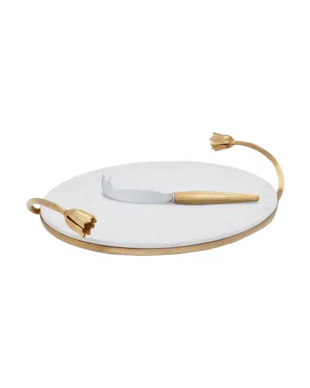L 'Objet Deco Leaves Cheese Serving Set