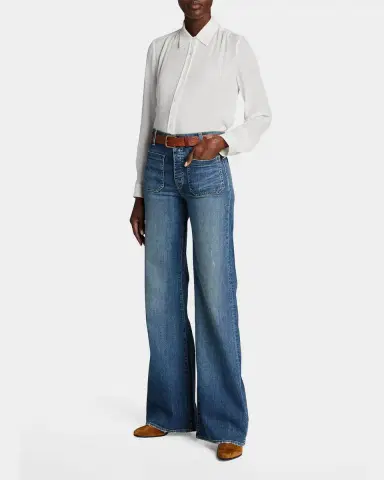 Nili Lotan Florence Denim Flare Jeans | Thumbnail 2 Nili Lotan Florence Denim Flare Jeans | Thumbnail 2