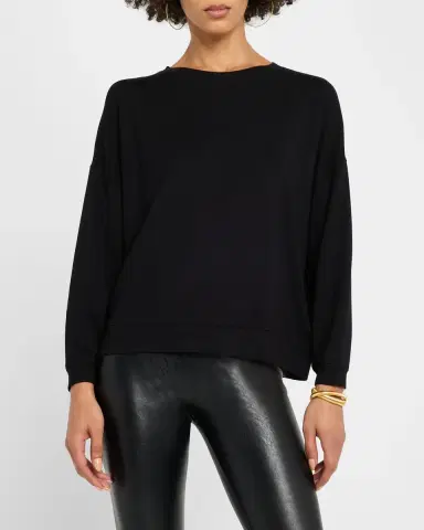MAJESTIC FILATURES French Terry Crewneck Pullover | Thumbnail 4 MAJESTIC FILATURES French Terry Crewneck Pullover | Thumbnail 4