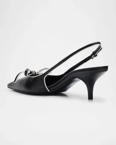 Miu Miu Nappa Leather Bow Slingback Pumps | Thumbnail 2