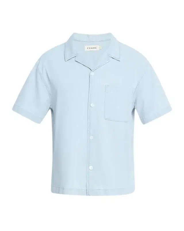 FRAME Men 's Short-Sleeve Camp Collar Shirt