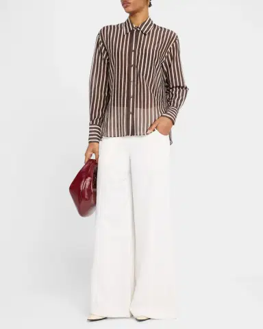 TWP Joey Striped Cotton-Silk Shirt | Thumbnail 2