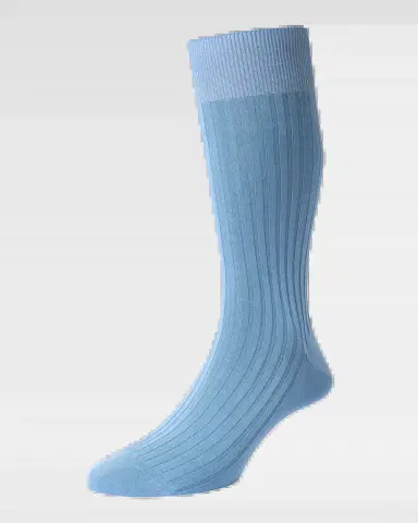 Pantherella Men's Danvers Ribbed Cotton Mid-Calf Socks | Thumbnail 2