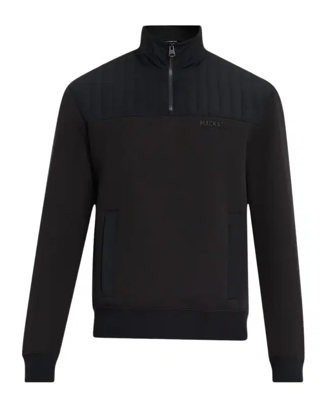 Mackage Men's Corey Hybrid Down Quarter-Zip Sweater