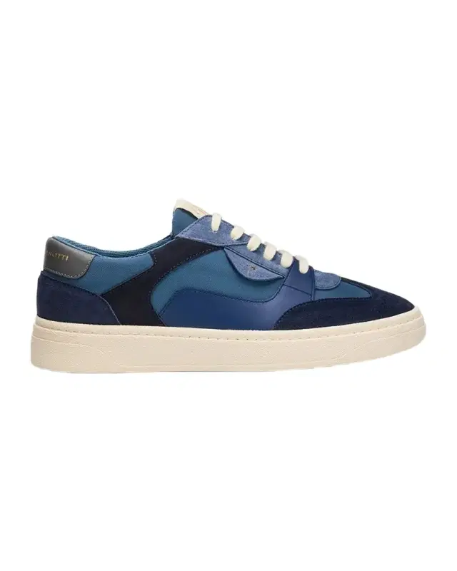 Men 's Textile and Leather Low-Top Sneakers