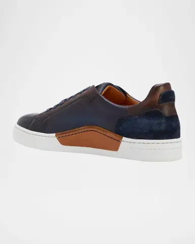 Magnanni Men's Amadeo Burnished Leather Low-Top Sneakers | Thumbnail 4 Magnanni Men's Amadeo Burnished Leather Low-Top Sneakers | Thumbnail 4