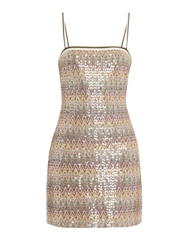 Ramy Brook Ivanna Sequined Chevron Mini Dress