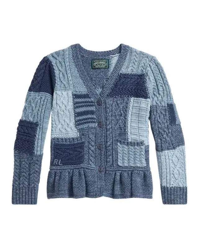 Polo Ralph Lauren Girl 's Cotton Patchwork Cardigan Sweater