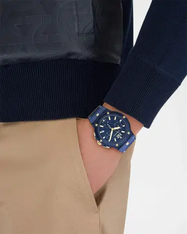 Ferragamo F-80 44mm Translucent Blue Bioplastic Chronograph Watch | Thumbnail 2 Ferragamo F-80 44mm Translucent Blue Bioplastic Chronograph Watch | Thumbnail 2
