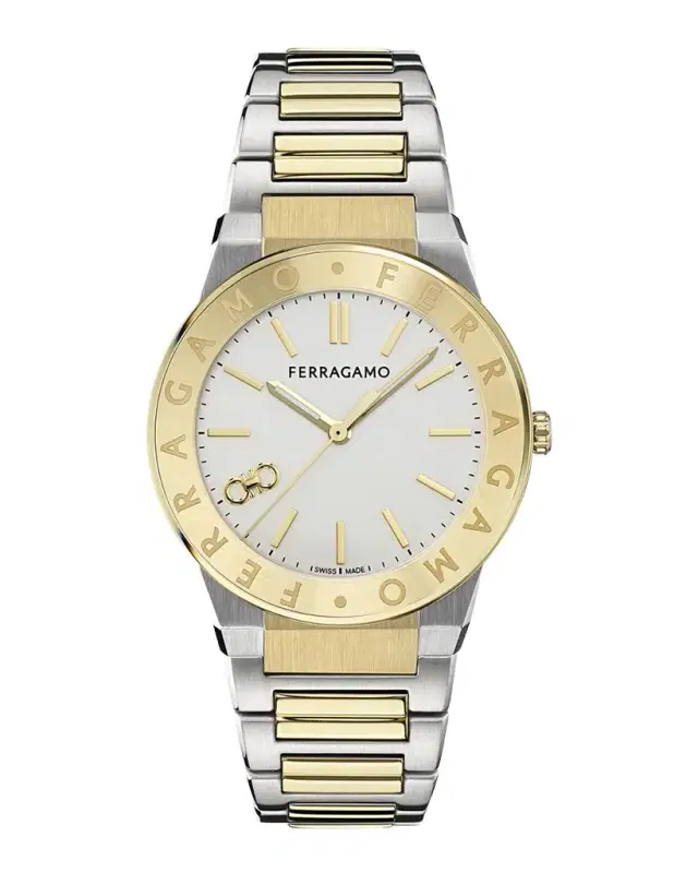 Ferragamo Sapphire Logo 41mm Two Tone Bracelet Watch