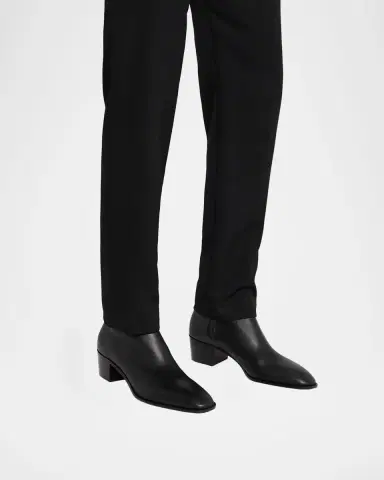 Christian Louboutin Men's Ziggissimo Forever Leather Ankle Boots | Thumbnail 2