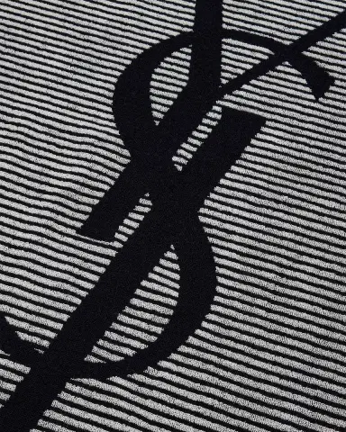Saint Laurent Cassandre Striped Cotton Beach Towel | Thumbnail 2