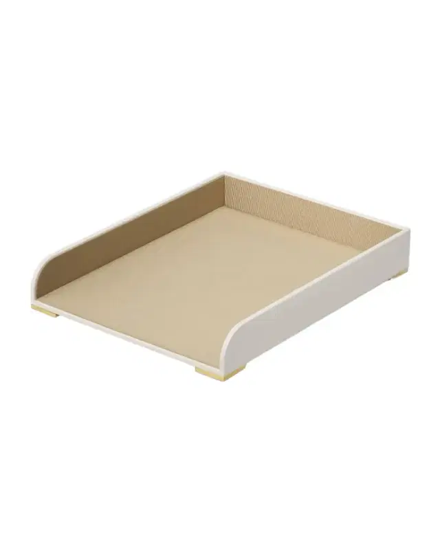 AERIN Classic Leather Paper Tray