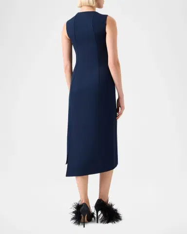 Akris Asymmetric Double-Face Wool Midi Dress | Thumbnail 3