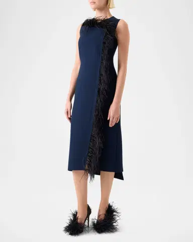 Akris Asymmetric Double-Face Wool Midi Dress | Thumbnail 4