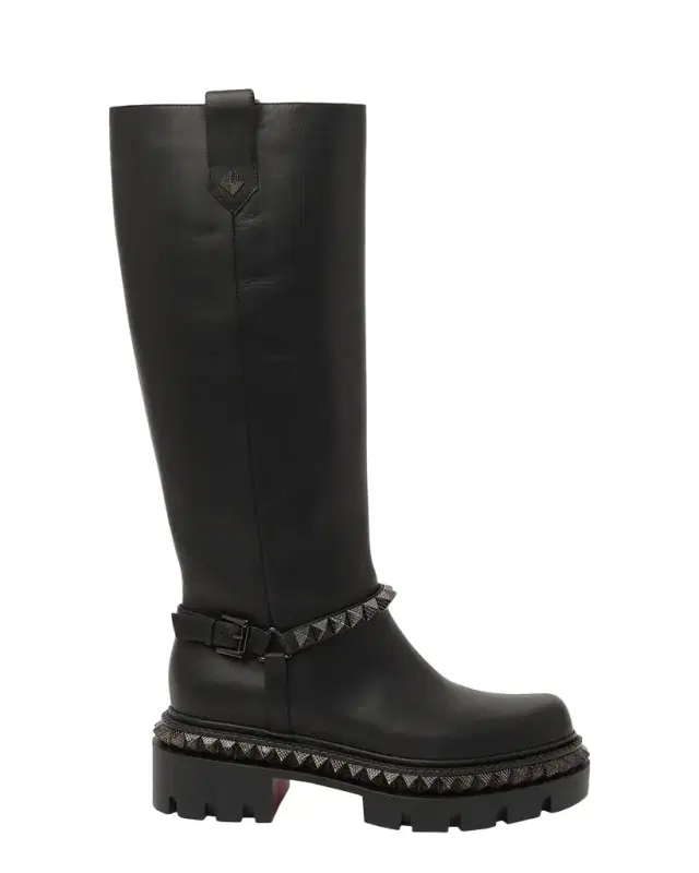 Christian Louboutin Marinetta Pyraclou Leather Knee-High Boots