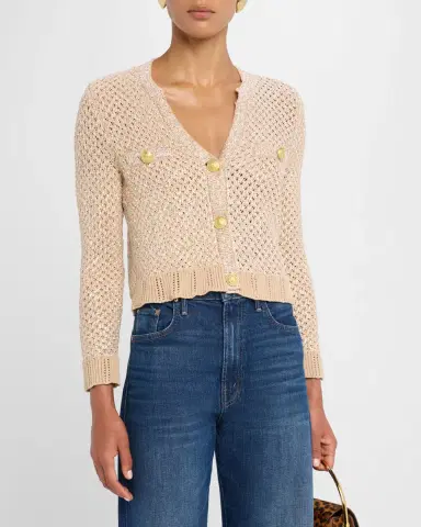 L'Agence Blanca Sequined Knit Cardigan | Thumbnail 4 L'Agence Blanca Sequined Knit Cardigan | Thumbnail 4