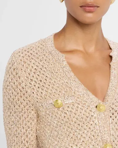 L'Agence Blanca Sequined Knit Cardigan | Thumbnail 5 L'Agence Blanca Sequined Knit Cardigan | Thumbnail 5