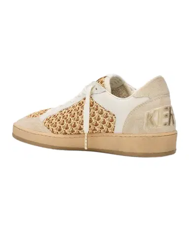 Golden Goose Ball Star Raffia Net Leather Low-Top Sneakers | Thumbnail 1 Golden Goose Ball Star Raffia Net Leather Low-Top Sneakers | Thumbnail 1