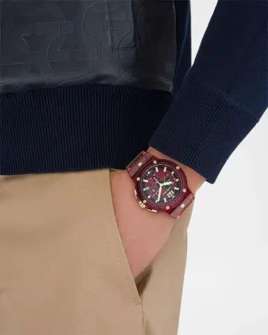 Ferragamo F-80 44mm Translucent Burgundy Bioplastic Chronograph Watch | Thumbnail 2 Ferragamo F-80 44mm Translucent Burgundy Bioplastic Chronograph Watch | Thumbnail 2