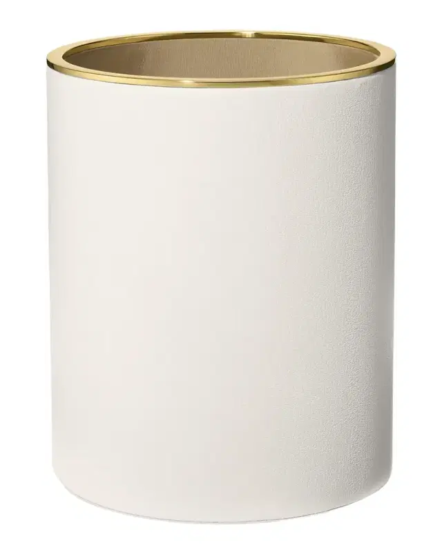 AERIN Piero Leather Wastebasket