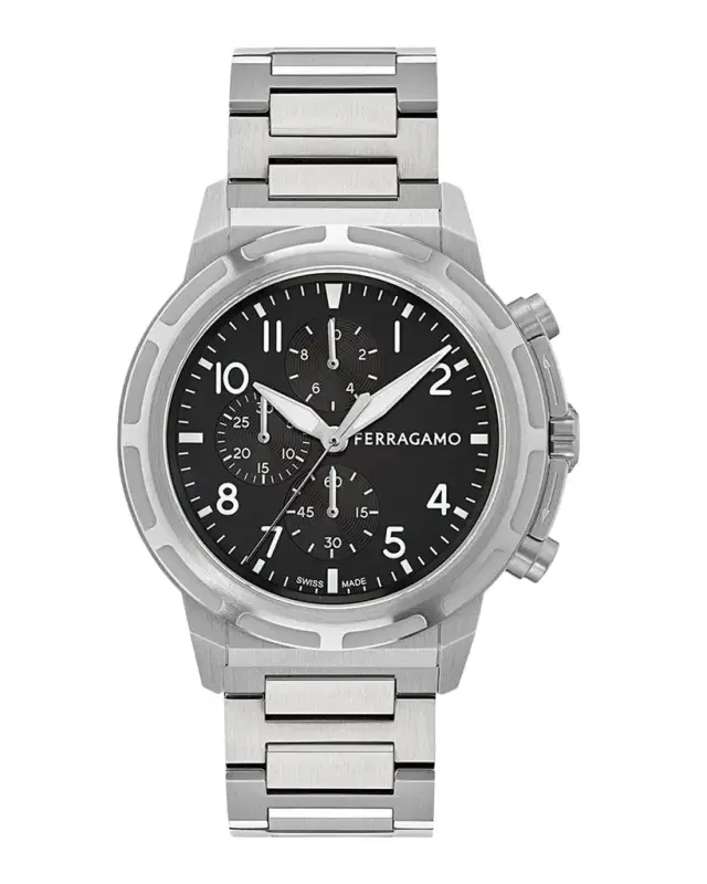 Sport Chrono 44mm Stainless Steel Bracelet Watch