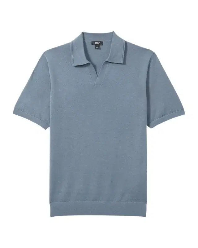 Men 's Duchie Merino Wool Open Collar Polo Shirt