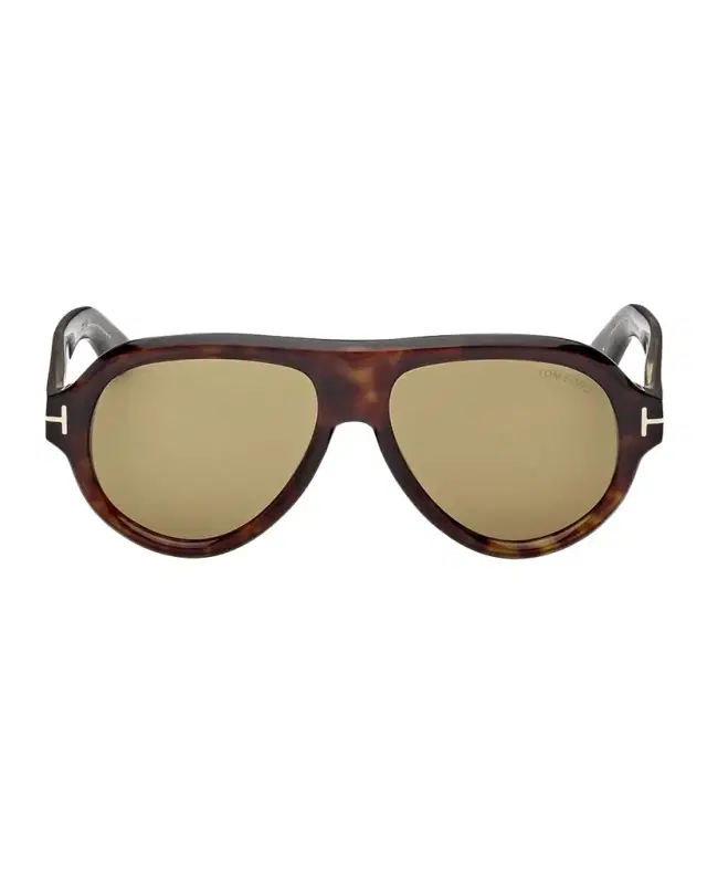 TOM FORD Men 's Icon Collection Acetate Aviator Sunglasses