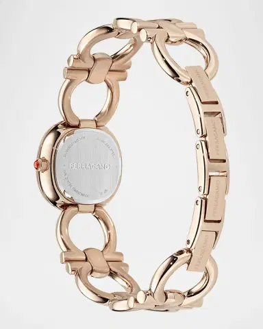 Ferragamo Double Gancini 25MM IP Rose Gold Bracelet Watch | Thumbnail 3