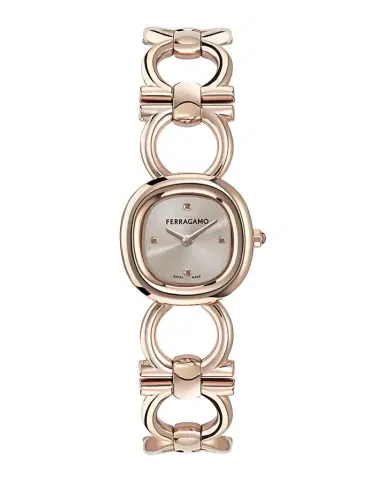 Ferragamo Double Gancini 25MM IP Rose Gold Bracelet Watch | Thumbnail 1