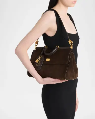 Dolce & Gabbana My Sicily Suede and Leather Top-Handle Bag | Thumbnail 2