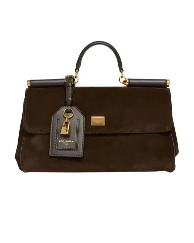 Dolce & Gabbana My Sicily Suede and Leather Top-Handle Bag | Thumbnail 1